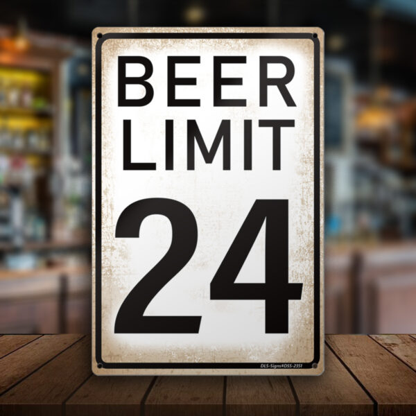 MOLESS 12x8″ Funny Bar Sign Decor | 'Beer Limit 24' - 图片 5