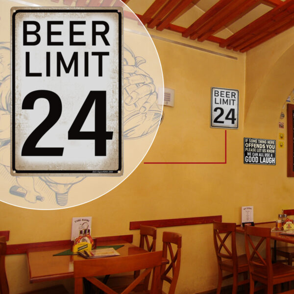 MOLESS 12x8″ Funny Bar Sign Decor | 'Beer Limit 24' - 图片 6
