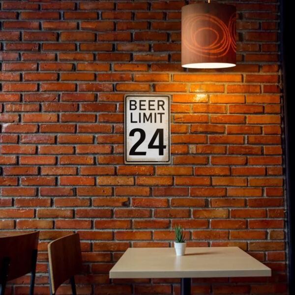 MOLESS 12x8″ Funny Bar Sign Decor | 'Beer Limit 24' - 图片 3