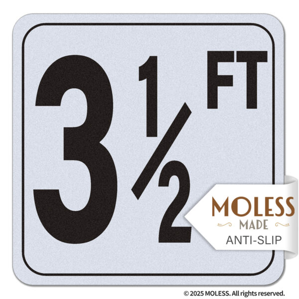 MOLESS 3½ FT Pool Depth Stickers - 6x6″ Anti-Slip Pool Number Markers