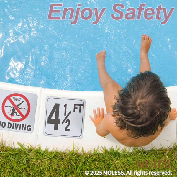 MOLESS 4½ FT Pool Depth Stickers - 6x6″ Anti-Slip Pool Number Markers - 图片 5