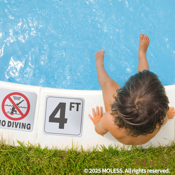 MOLESS 4FT Pool Depth Stickers - 6x6″ Anti-Slip Pool Number Markers - 图片 4