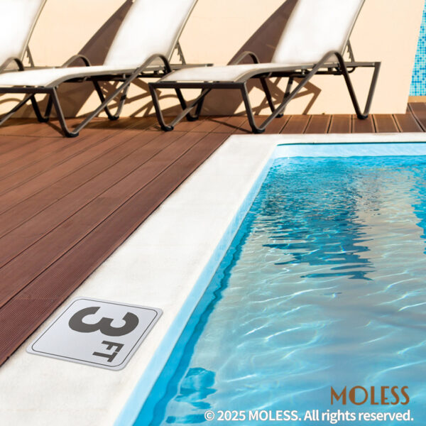 MOLESS 3FT Pool Depth Stickers - 6x6″ Anti-Slip Pool Number Markers - 图片 7
