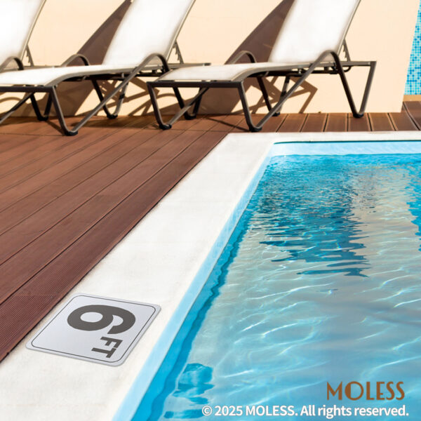 MOLESS 6FT Pool Depth Stickers - 6x6″ Anti-Slip Pool Number Markers - 图片 7