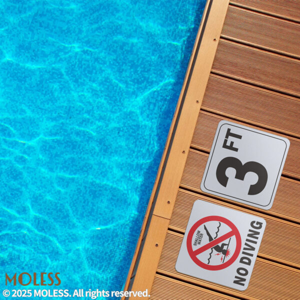 MOLESS 3FT Pool Depth Stickers - 6x6″ Anti-Slip Pool Number Markers - 图片 3