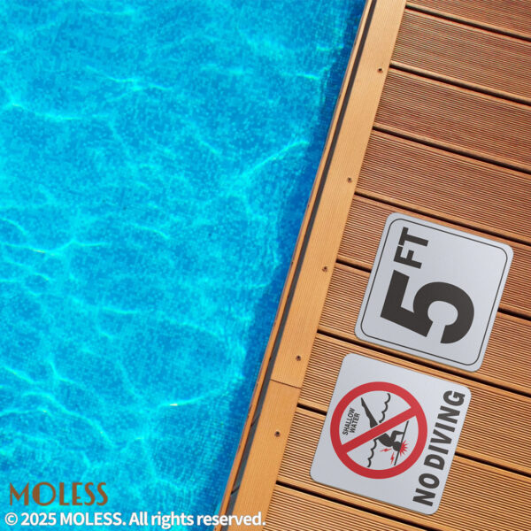 MOLESS 5FT Pool Depth Stickers - 6x6″ Anti-Slip Pool Number Markers - 图片 3