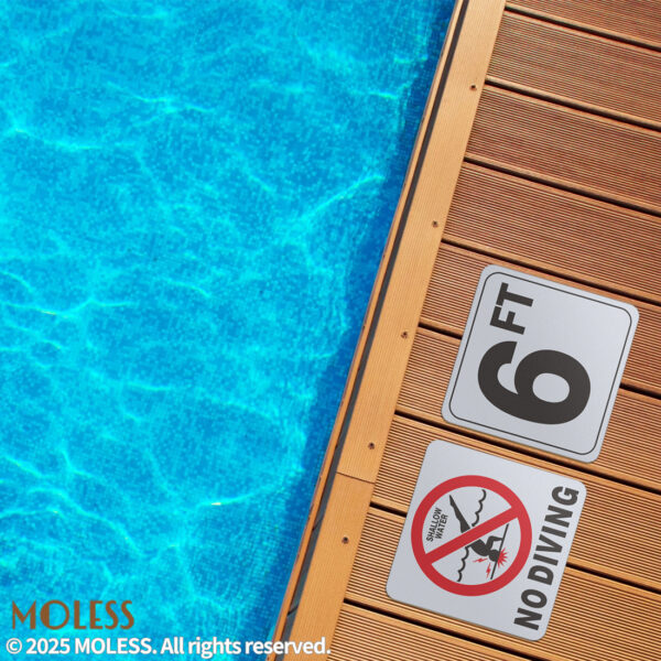 MOLESS 6FT Pool Depth Stickers - 6x6″ Anti-Slip Pool Number Markers - 图片 3
