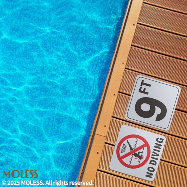 MOLESS 9FT Pool Depth Stickers - 6x6″ Anti-Slip Pool Number Markers - 图片 3