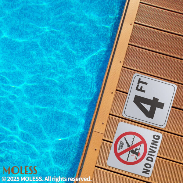 MOLESS 4FT Pool Depth Stickers - 6x6″ Anti-Slip Pool Number Markers - 图片 3