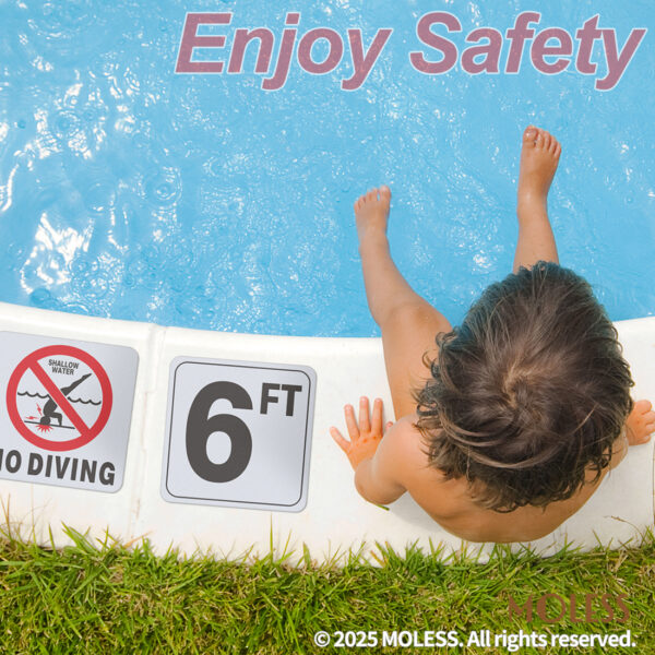 MOLESS 6FT Pool Depth Stickers - 6x6″ Anti-Slip Pool Number Markers - 图片 5