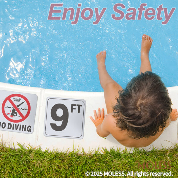 MOLESS 9FT Pool Depth Stickers - 6x6″ Anti-Slip Pool Number Markers - 图片 5