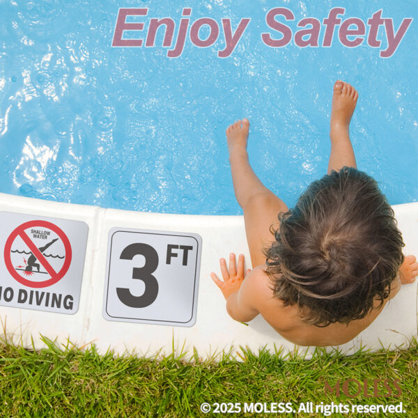 MOLESS 3FT Pool Depth Stickers - 6x6″ Anti-Slip Pool Number Markers - 图片 6