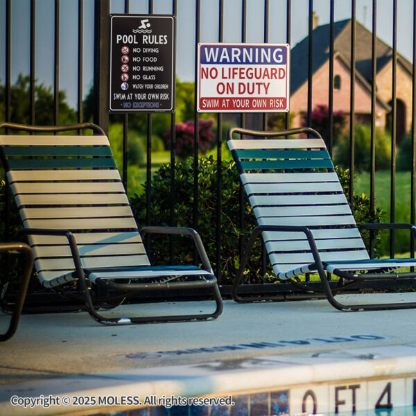 MOLESS 2 Pack 14x10 Inch Pool Rules Sign, 2581 - 图片 6