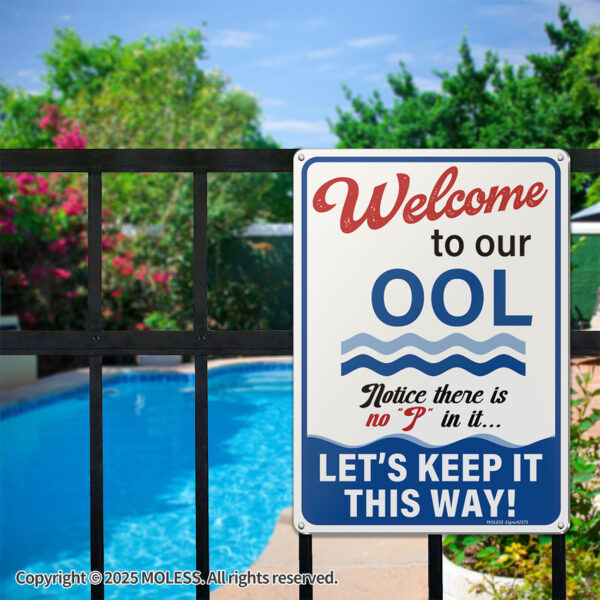 MOLESS 2 Pack 14x10 Inch Pool Rules Signs, PSP-2501 - 图片 5