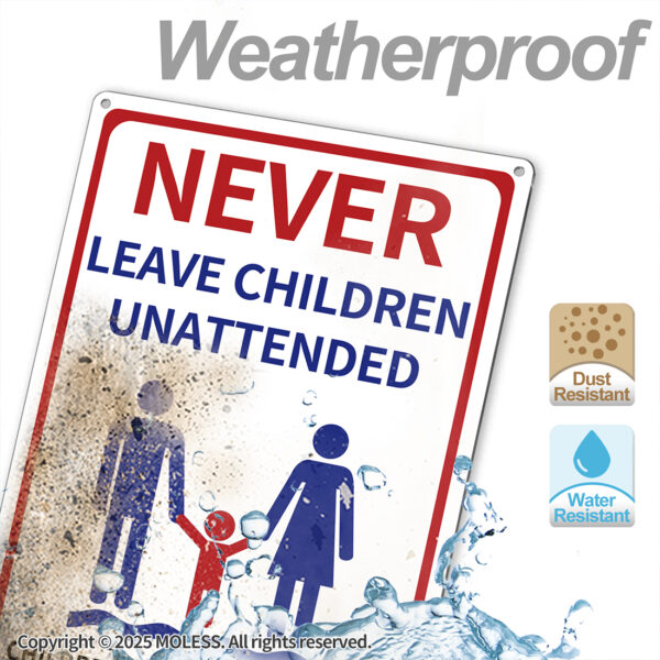 MOLESS  2 Pack 12x8 Inch No Lifeguard on Duty & Child Supervision Pool Signs, PSP-2502 - 图片 6
